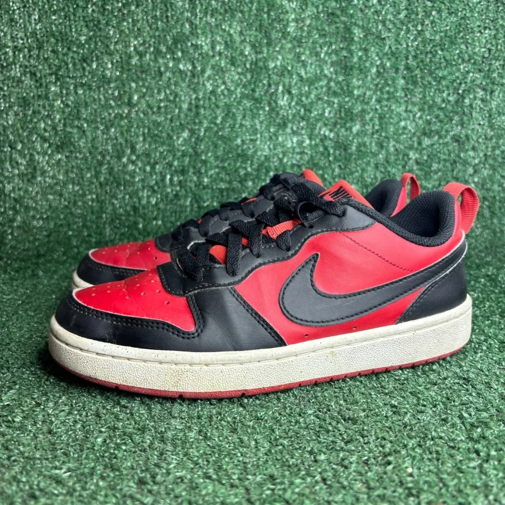 Nike Court Borough Low Recraft Older Kids Basketball Sneakers Red Black Youth 5Y